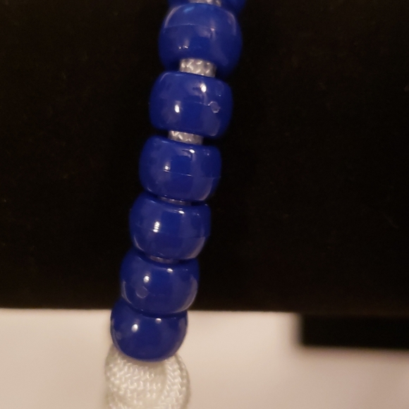 NEW! Rosary Bracelet HANDMADE White on Blue - Picture 7 of 9